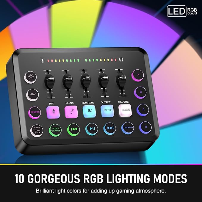 F11 Gaming Audio Mixer, Sound Board - Image 5