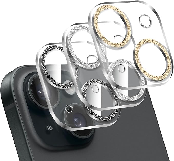 LucBuy 3PCS Sparkling Camera Lens Protector by LucBuy
