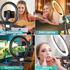 Sensyne 10'' Ring Light with 50'' Extendable Tripod Stand, LED Circle Lights - Image 3