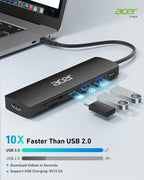 Acer USB C Hub, 7 in 1 USB C to HDMI Dock, 2 USB 3.1 GEN1 and 5Gbps Type-C Data - Image 3