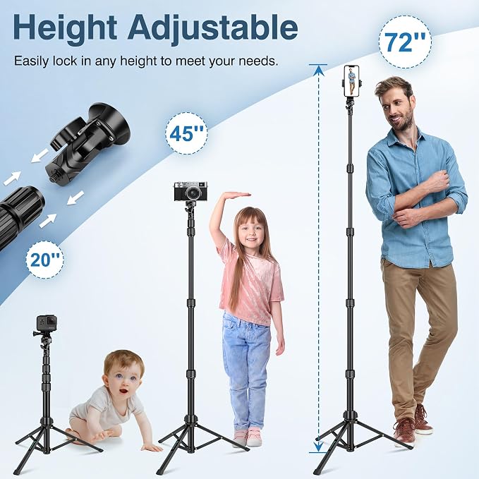 72" Tripod for iPhone, Phone Tripod - Image 2