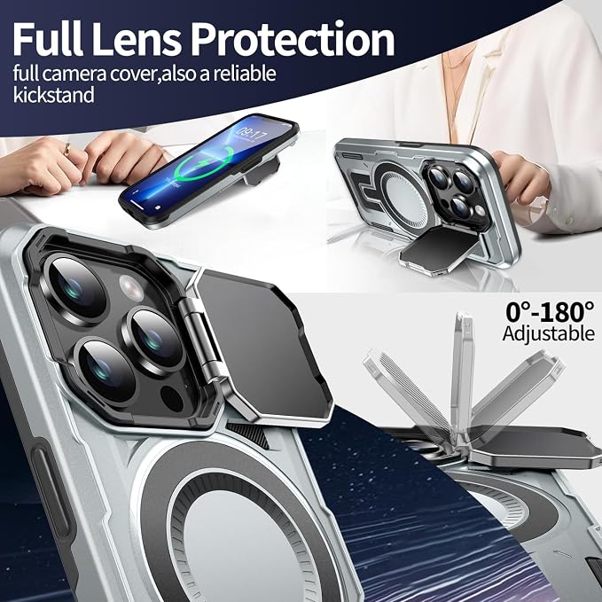 Camera Stand Case for iPhone 13 Pro, 2024 Version Military Grade Protective - Image 3
