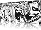 Mouse Pad Large Black and White Fluid Non-Slip Gaming Desk Mat by NIYLYNSYN