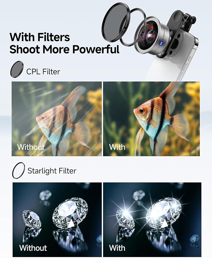 32X Macro Lens Kit for iPhone, 3 in 1 Phone Camera Lens Kit, 52MM CPL Lens - Image 4