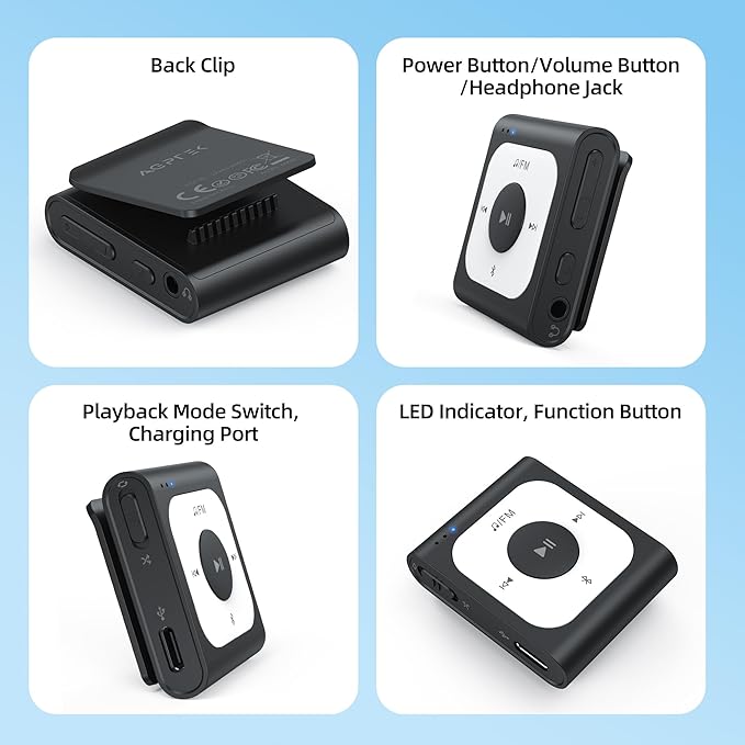 AGPTEK 16GB Clip MP3 Player - Image 8