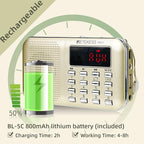 Retekess PR11 AM FM Radio Portable, Rechargeable Transistor Radios Small - Image 3