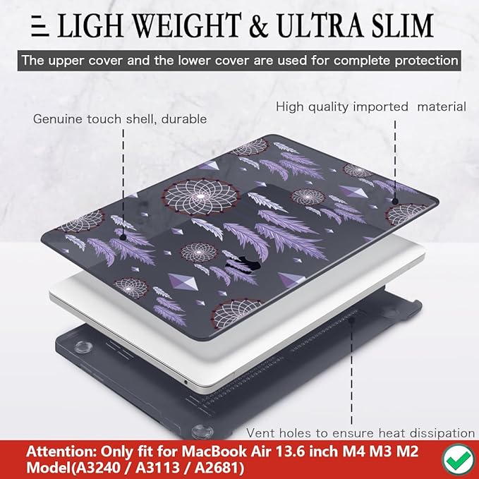 CISSOOK Compatible with MacBook Air 13.6 inch Case 2025 2024 2023 2022 Release - Image 4