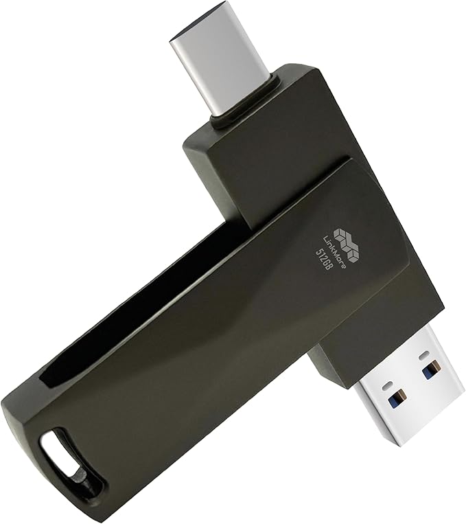 LinkMore NR P50 512GB External SSD – Type-C & USB-A Portable Drive, USB 3.2 by LinkMore