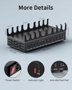 470W Charging Station for Multiple Devices, 12-Port USB C Charging Station - Image 8