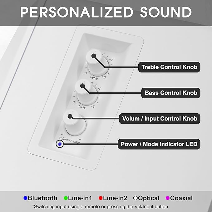 Active Bluetooth Bookshelf Speaker Studio Monitor Home Theater, Optical Input - Image 5