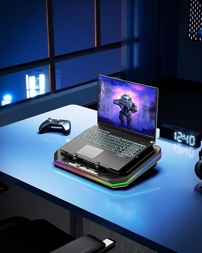 MOUNT PRO Gaming Laptop Cooling Pad, RGB Laptop Cooler Stand - Image 9