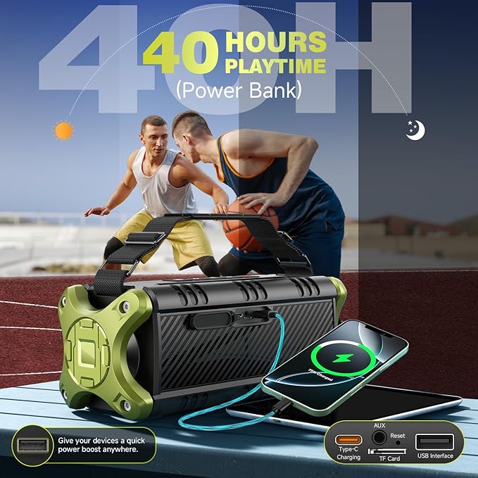 W-KING Bluetooth Speaker, 90W Max Portable Loud Speakers Wireless, IPX6 - Image 5