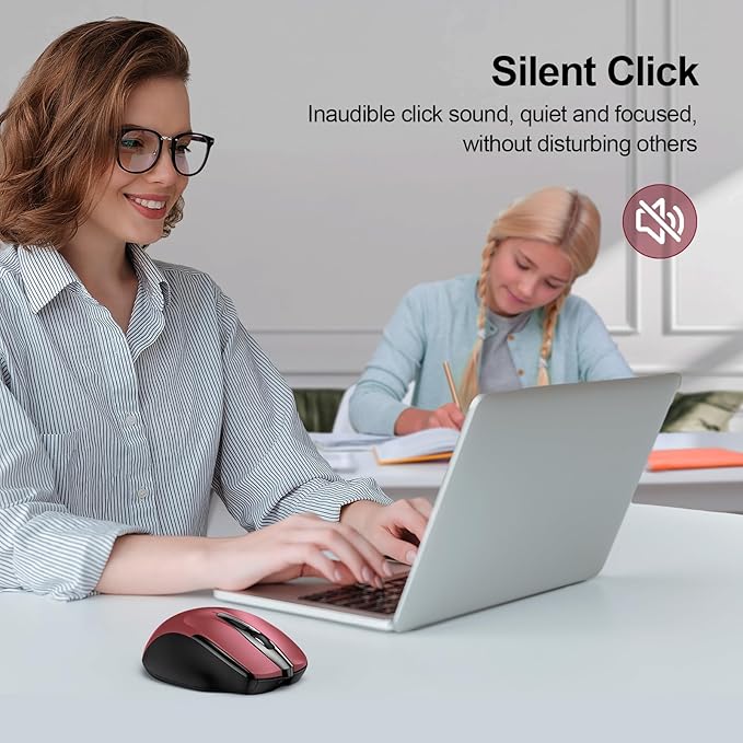 TECKNET Rechargeable Wireless Mouse, 2.4G Silent Mouse, Quiet Click, 6 - Image 3