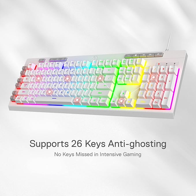 Redragon K512 Shiva RGB Backlit Membrane Gaming Keyboard - Image 8