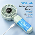 PANERGY Portable Handheld Fan, 5000mAh Rechargeable, 14H Max Cooling Time - Image 2