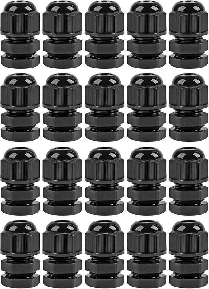 XHF 20 Pcs 1/4 Inch IP68 Strain Relief Nylon Cord Grip NPT Cable Glands by XHF