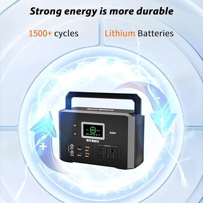 200W Portable Power Station, mormluck 118Wh Solar Generators - Image 3
