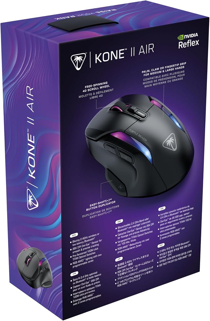 Turtle Beach Kone II Air – Wireless Ergonomic RGB Gaming Mouse, 350-Hr Battery - Image 14