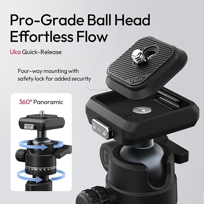 ULANZI TT59 Horizontal Overhead Photography Tripod, 68.9" Foldable Professional - Image 5