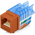 Everest 45° Angled RJ45 Cat5e Keystone Jacks 50-Pack in Orange by EverestMediaSolutions