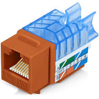 Everest 45° Angled RJ45 Cat5e Keystone Jacks 50-Pack in Orange by EverestMediaSolutions