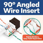 Everest 90° Angled RJ45 Cat6 Keystone Jacks 20-Pack in Brown - Image 3