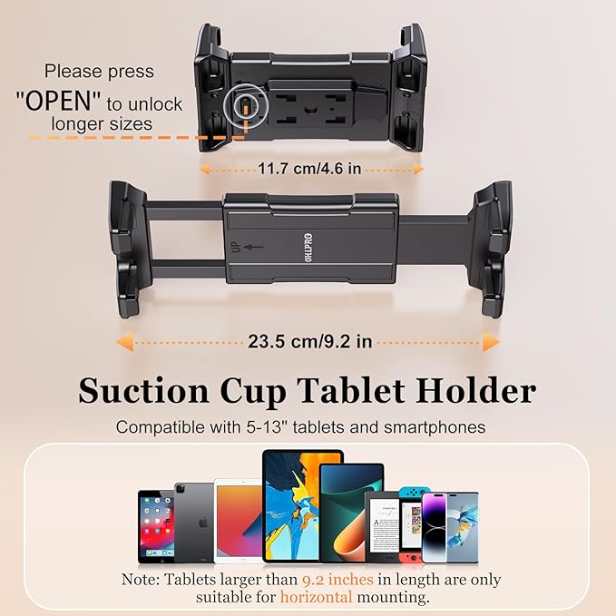 OHLPRO Tablet Holder for Car Dashboard Windshield Wall Desk, Adjustable Stand - Image 3