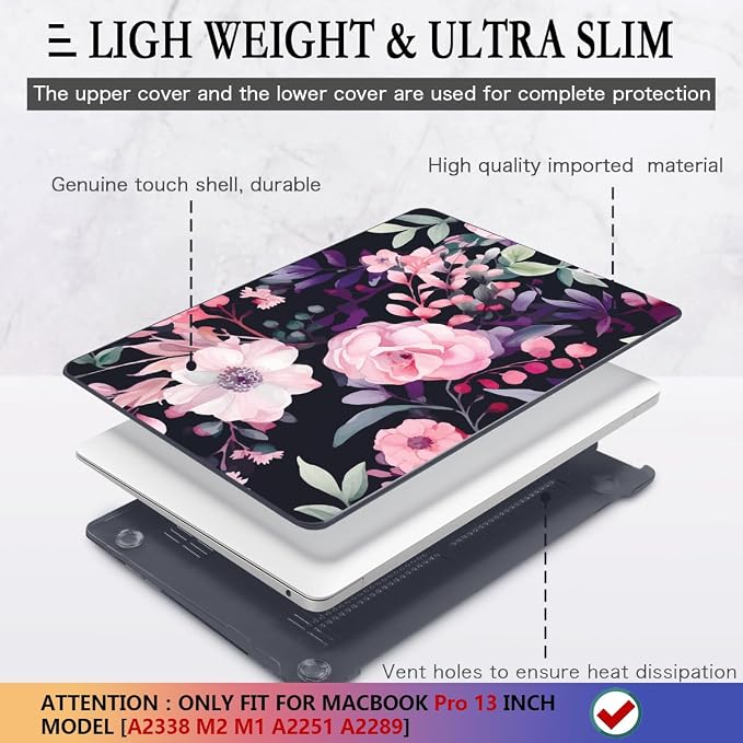 CISSOOK Compatible with MacBook Pro 13 inch Case M2 M1 2025-2016 Release Model - Image 4