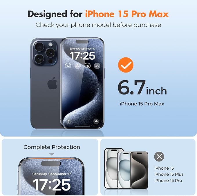 UNBREAKcable Screen Protector for iPhone 15 Pro Max Shatterproof Tempered Glass - Image 2