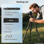 SIRUI Professional Travel Carbon Fiber Tripod 20kg/44lbs Load, Max Tube Dia - Image 9