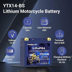 YTX14-BS Lithium Motorcycle Battery, ATV Battery 12V 8AH 600CCA Compatible - Image 3
