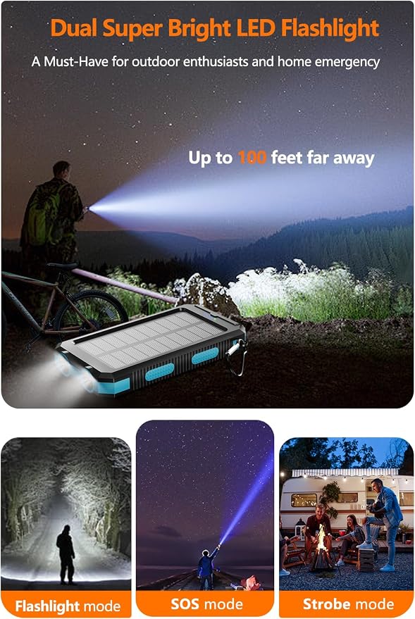 Power Bank 38800mAh Solar Portable Phone Charger - Image 4