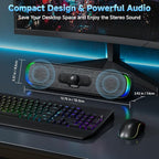 SOULION R200 Bluetooth Computer Speakers, Compact PC Speakers, USB C/USB Plug & - Image 3