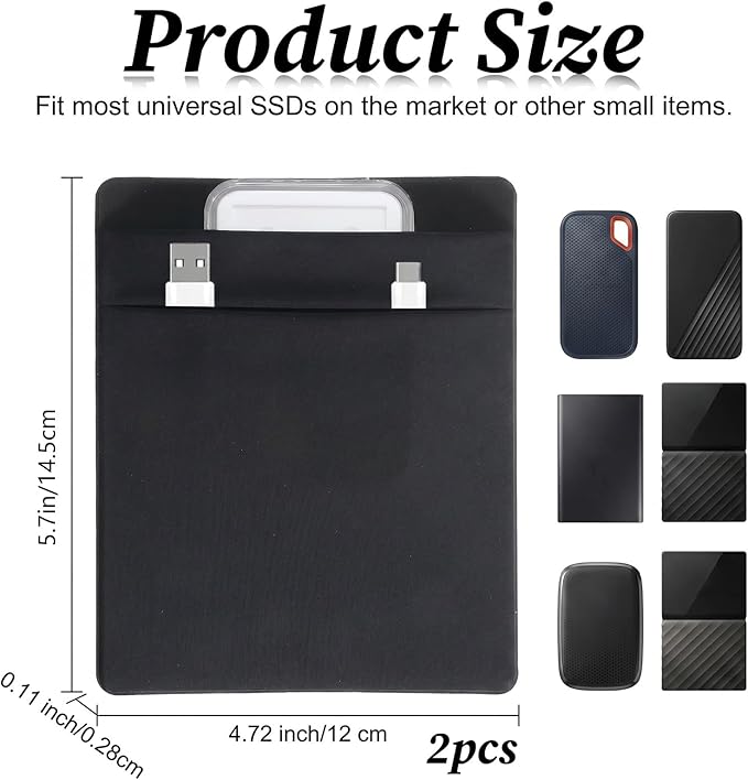 2 Pcs Portable Hard Drive Sleeve - Image 2