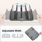 JARLINK 4-in-1 Adjustable Vertical Laptop Stand Holder, Aluminum Dual Slots - Image 2