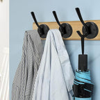 4 Packs Black Coat Hooks, Decorative Double Prong Metal Closet Hooks - Image 6