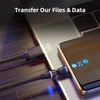Magnetic Charging Cable 540° Rotation 3A Fast Charging Data Sync 3 in 1 - Image 3