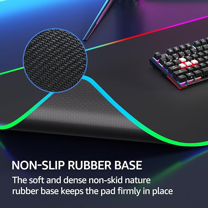 KTRIO RGB Large Gaming Mouse Pad Desk Mat, Superior Micro-Weave Cloth, Non-Slip - Image 4