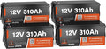 12V 310Ah LiFePO4 Lithium Battery 4PCS– Max. 3968Wh, 15000+ Deep Cycle Battery by HumsiENK
