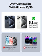 Compatible for iPhone 15/iPhone 16 Privacy Screen Protector Tempered Glass 6.1 - Image 2