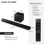 Samsung Q800F 5.1.2ch Q Series Soundbar + Subwoofer, Wireless Dolby Atmos - Image 2