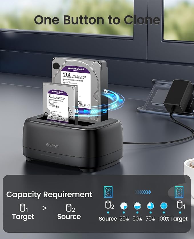 ORICO Hard Drive Docking Station Dual Bay USB 3.0 to SATA - Image 2