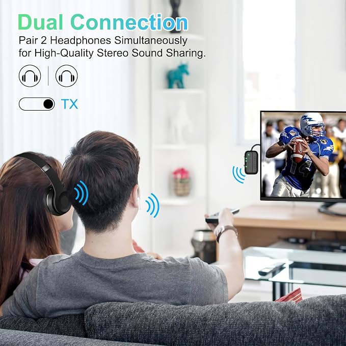 2025 Upgraded Pro Bluetooth 5.4 Transmitter Receiver, 2-in-1 Airplane Wireless - Image 5
