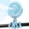 Misting Baby Stroller Fan, 4000mAh Rechargeable Battery Operated, 270°Pivoting by COMLIFE