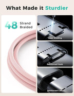 2Pack Pink-Travel Essentials 3 in 2 USB C Cable - Image 2