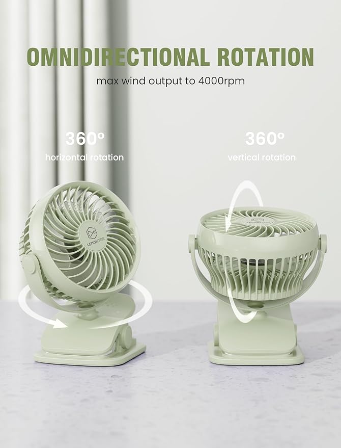 Shinebella AA Battery Powered Clip on Fan - Image 5