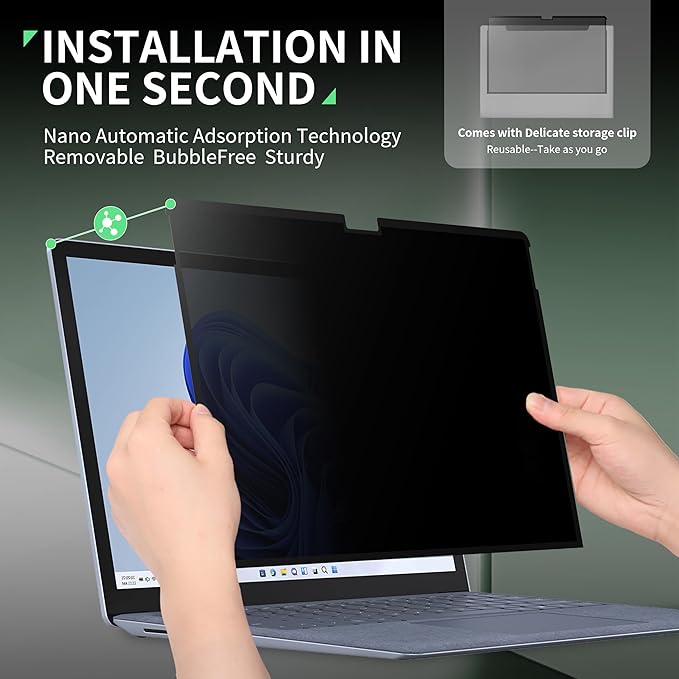Privacy Screen Protector for Surface Pro 11/10/9/8/X -13 Inch, Anti Glare Filter - Image 4