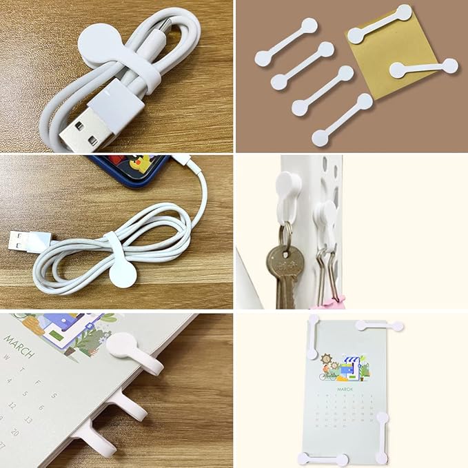 Viaky 6PCS Silicone Cable Straps Reusable Twist Noticeboard Fridge Magnets Ties - Image 7