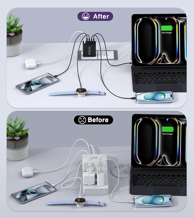 USB C Wall Charger, 50W Type C Charger Block 5-Port Fast Charging Blocks - Image 7