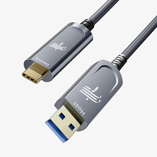 Fiber Optic USB A to USB C Cable, High Speed 10Gbps USB 3.2 Gen2 Active Optical by FiberOpticUSBCExperts